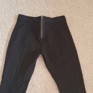 Black Leggins Stretch BackZip